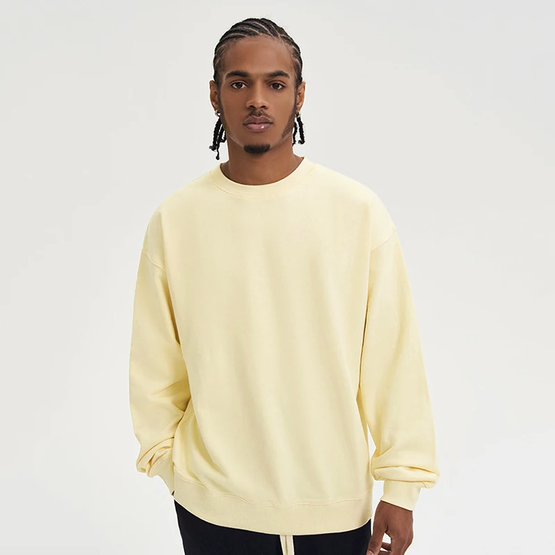 GAAJ 100% Cotton Sweatshirt Men Women,Brand Solid Streetwear,Autum Winter Long Sleeve Pullover,Quality Unisex Clothing,320Gsm