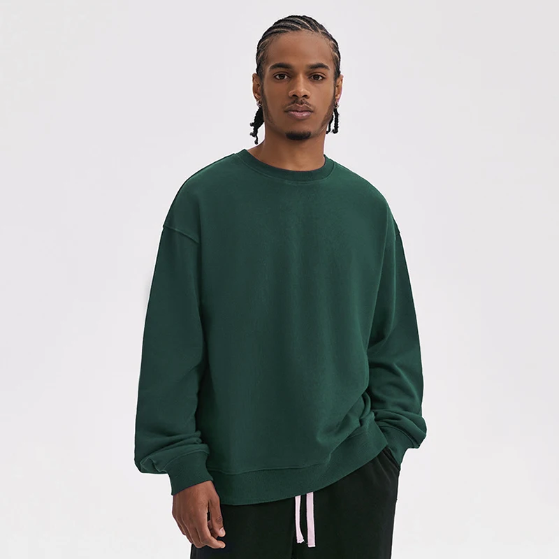 GAAJ 100% Cotton Sweatshirt Men Women,Brand Solid Streetwear,Autum Winter Long Sleeve Pullover,Quality Unisex Clothing,320Gsm
