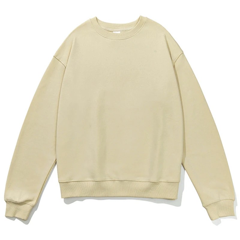 GAAJ 100% Cotton Sweatshirt Men Women,Brand Solid Streetwear,Autum Winter Long Sleeve Pullover,Quality Unisex Clothing,320Gsm