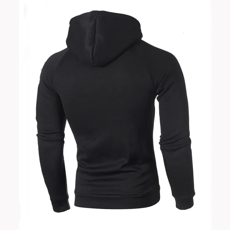 Men Hoodies Sweatshirts Fashion Zipper Long Sleeve Hooded Hoodie Mens Casual Hoody Outwear Hip Hop Streetwear Solid Hoodie Men