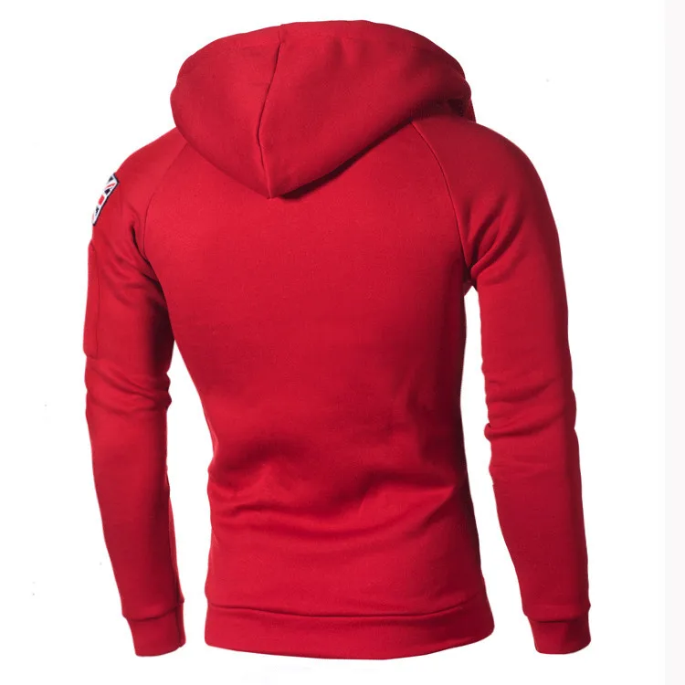 Men Hoodies Sweatshirts Fashion Zipper Long Sleeve Hooded Hoodie Mens Casual Hoody Outwear Hip Hop Streetwear Solid Hoodie Men