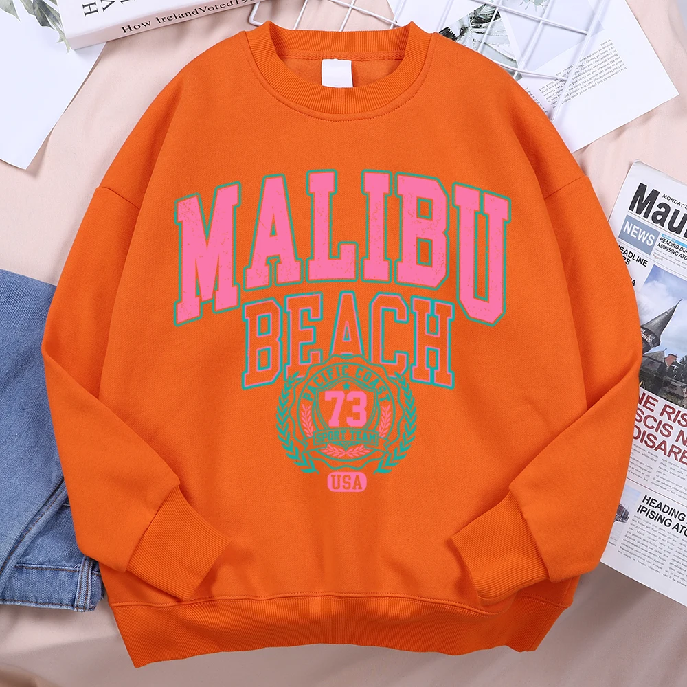 Malibu Beach Usa 73 Hoodie Men Women Loose Sweatshirt Creativity O-Neck Hoodies Street Fashion Oversize Hoody Couple Sportswear