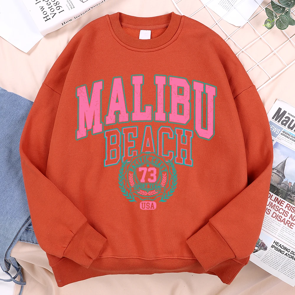 Malibu Beach Usa 73 Hoodie Men Women Loose Sweatshirt Creativity O-Neck Hoodies Street Fashion Oversize Hoody Couple Sportswear