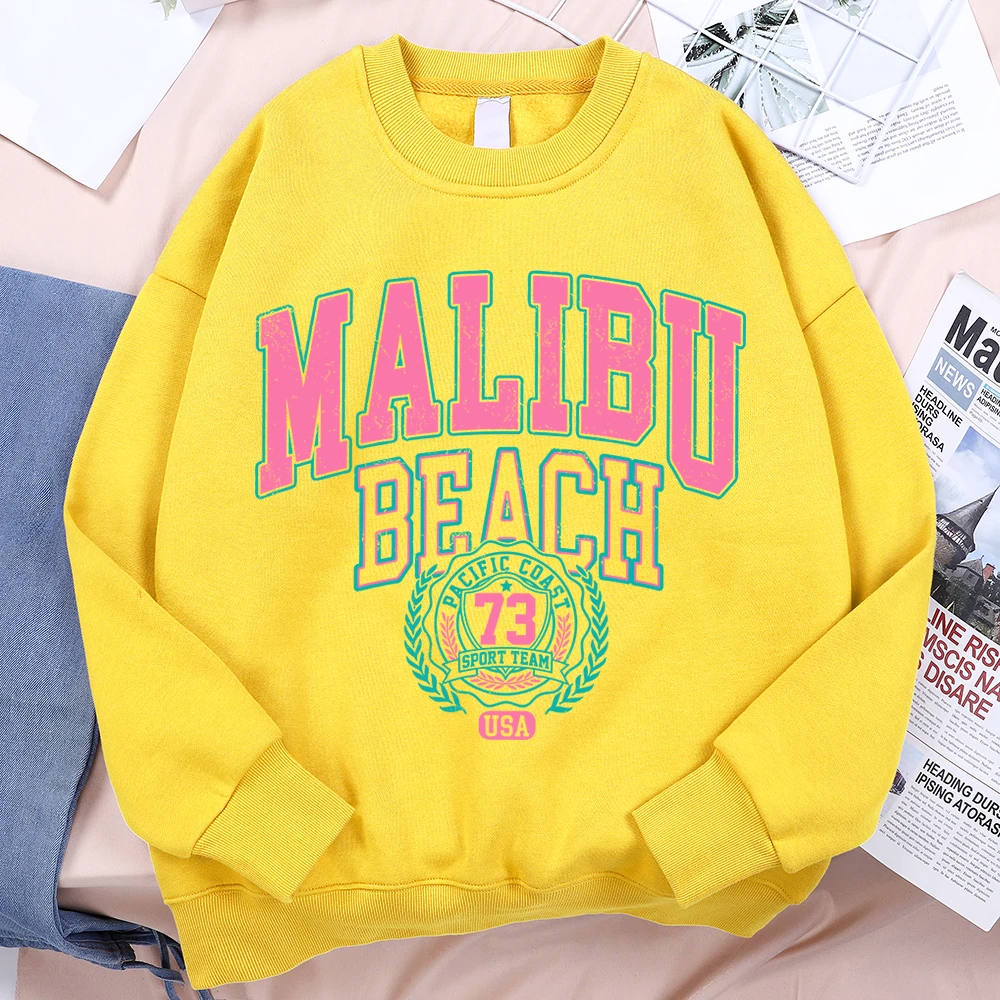 Malibu Beach Usa 73 Hoodie Men Women Loose Sweatshirt Creativity O-Neck Hoodies Street Fashion Oversize Hoody Couple Sportswear