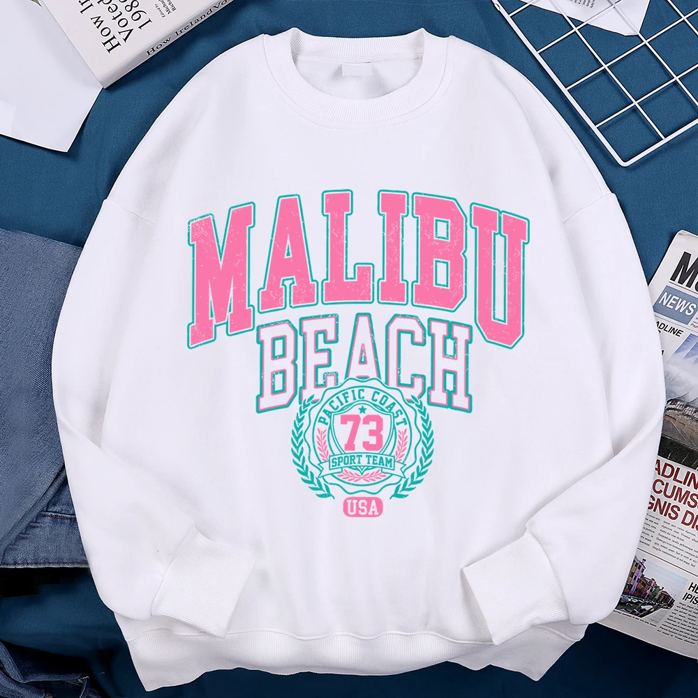 Malibu Beach Usa 73 Hoodie Men Women Loose Sweatshirt Creativity O-Neck Hoodies Street Fashion Oversize Hoody Couple Sportswear