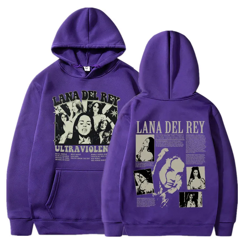 Singer Lana Del Rey Hoodies Ultraviolence Music Album Hoodie Men Women's Aesthetic Fashion Oversized Sweatshirt Men's Streetwear