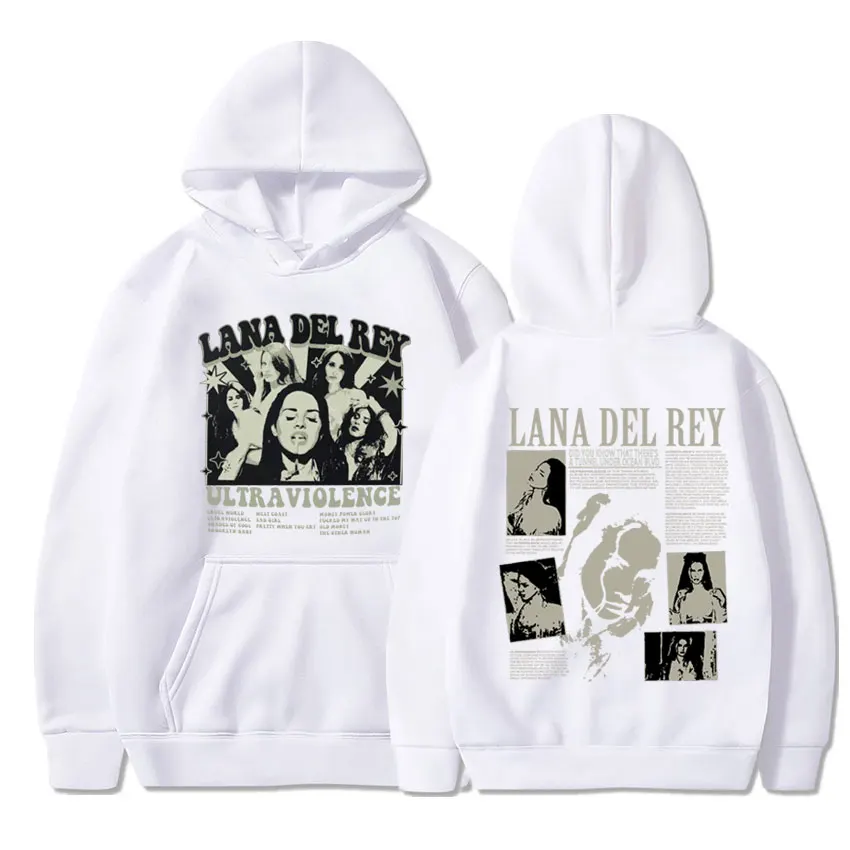 Singer Lana Del Rey Hoodies Ultraviolence Music Album Hoodie Men Women's Aesthetic Fashion Oversized Sweatshirt Men's Streetwear
