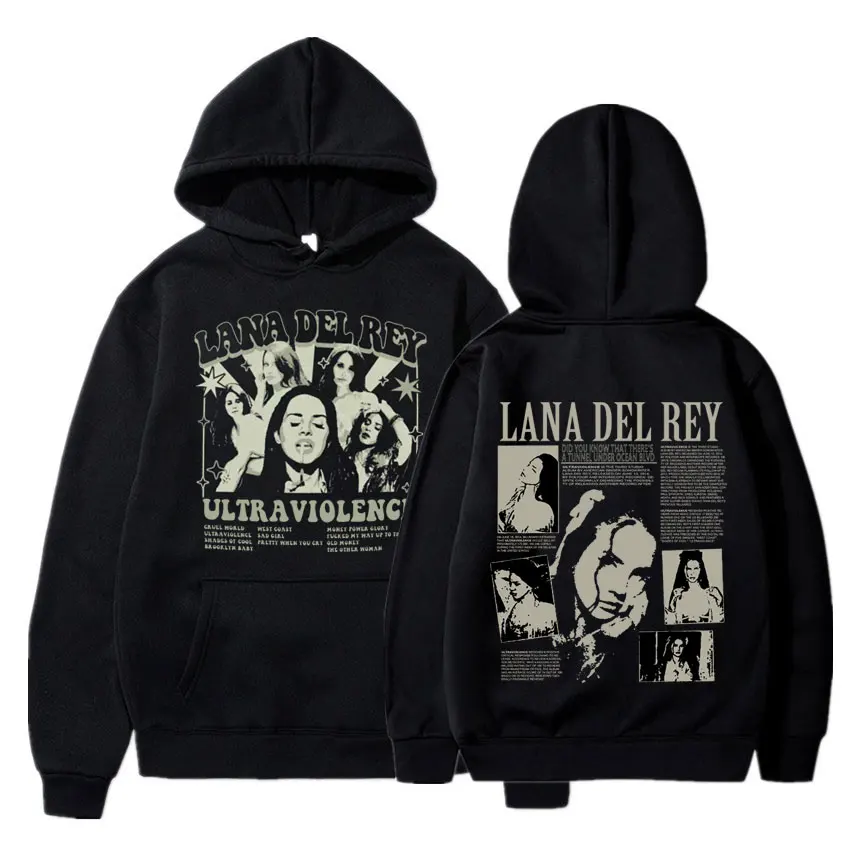 Singer Lana Del Rey Hoodies Ultraviolence Music Album Hoodie Men Women's Aesthetic Fashion Oversized Sweatshirt Men's Streetwear