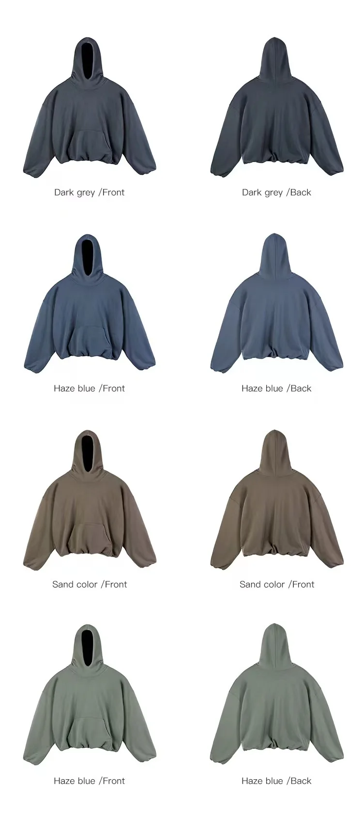 Men's Designer Oversized Hip Hop Hoodies Loose Fit Hooded Sweatshirt For Male Baggy Solid Color Pullover Hoody Tops