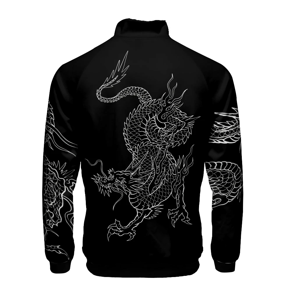 Coats Anime Dragon Cosplay Costume Hoodies 3D Printed Stand Collar Zipper Jacket Sportswear Sweatshirt
