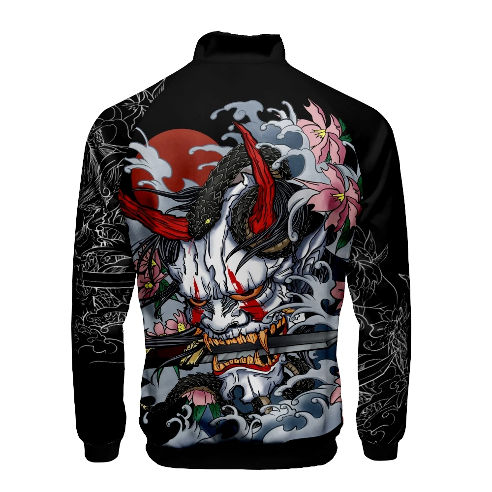 Coats Anime Dragon Cosplay Costume Hoodies 3D Printed Stand Collar Zipper Jacket Sportswear Sweatshirt