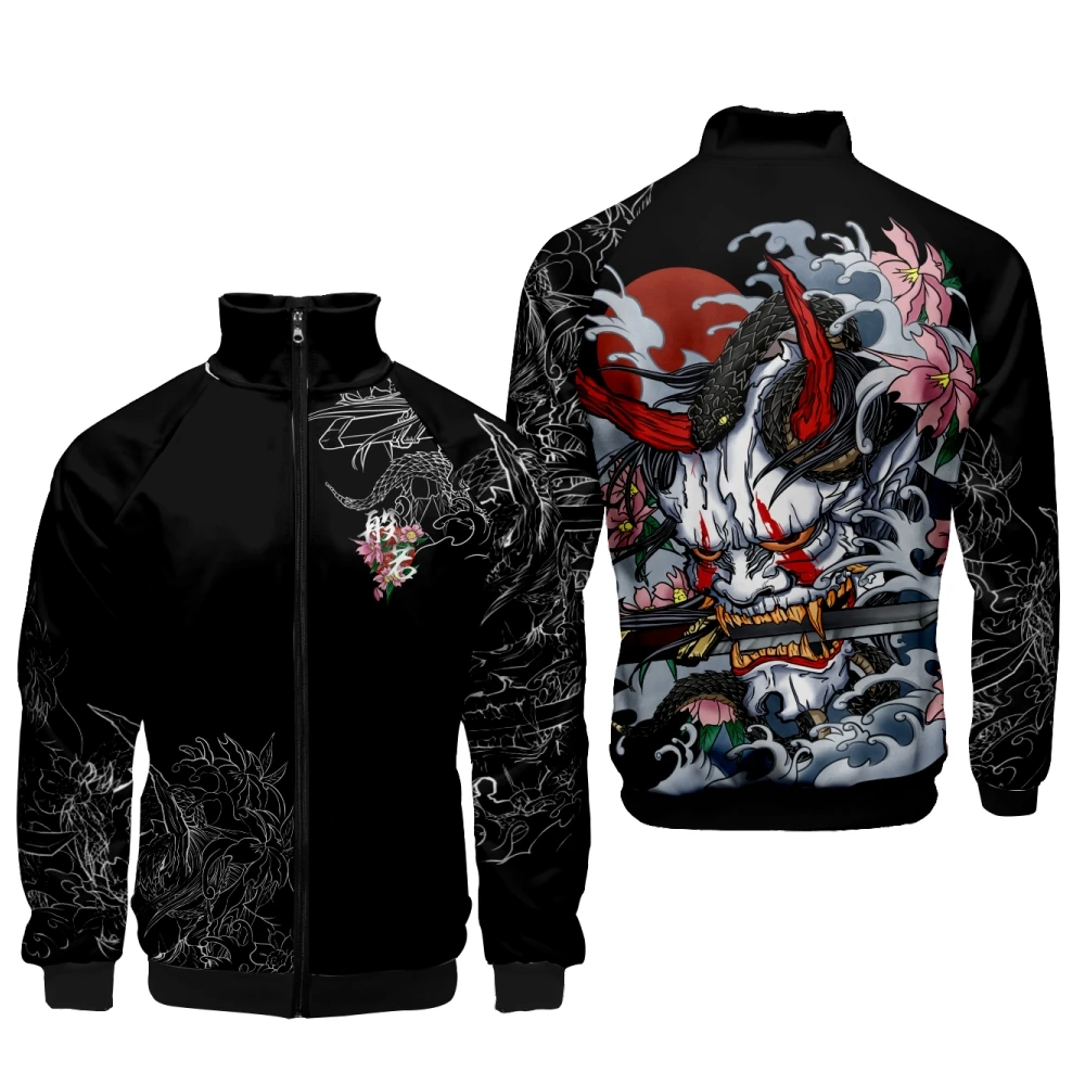 Coats Anime Dragon Cosplay Costume Hoodies 3D Printed Stand Collar Zipper Jacket Sportswear Sweatshirt
