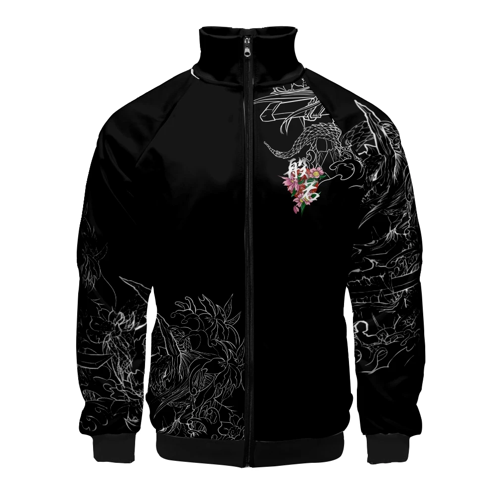 Coats Anime Dragon Cosplay Costume Hoodies 3D Printed Stand Collar Zipper Jacket Sportswear Sweatshirt