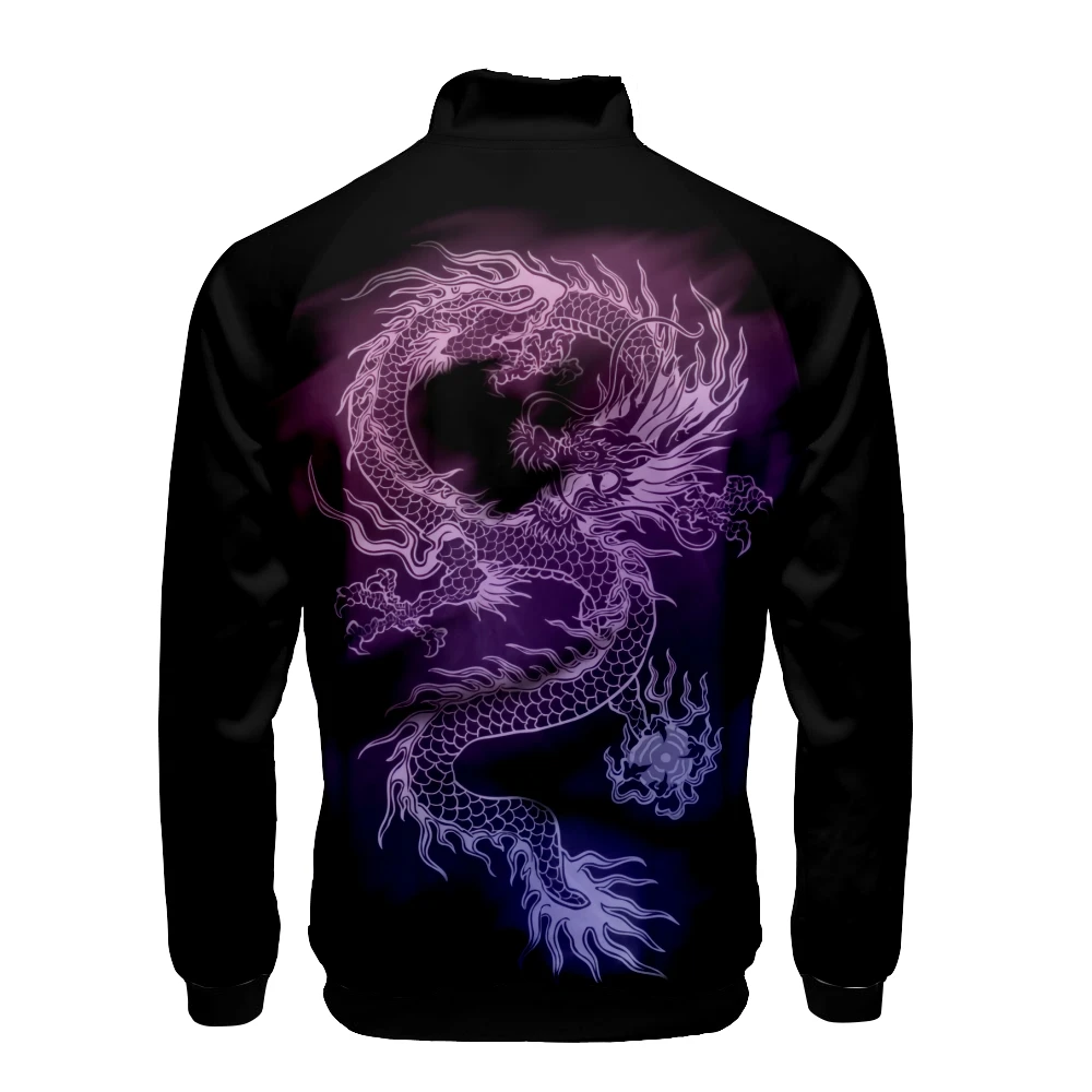 Coats Anime Dragon Cosplay Costume Hoodies 3D Printed Stand Collar Zipper Jacket Sportswear Sweatshirt