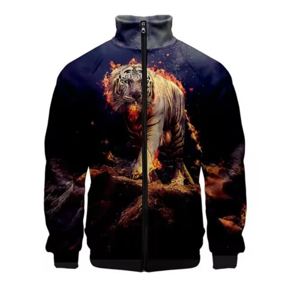 Coats Anime Dragon Cosplay Costume Hoodies 3D Printed Stand Collar Zipper Jacket Sportswear Sweatshirt