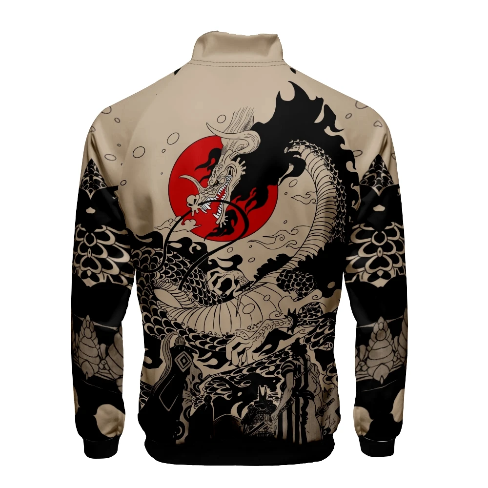 Coats Anime Dragon Cosplay Costume Hoodies 3D Printed Stand Collar Zipper Jacket Sportswear Sweatshirt