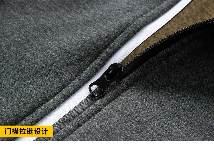 High Quality Male Warm Cashmere Hoodies Men Sportswear Lambswool Jackets Winter Hooded Zipper Cardigan Casual Bomber Hoody Coat