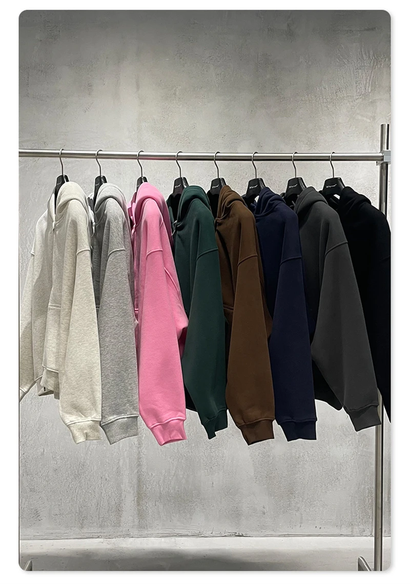 ZODF Fashion Winter 345gsm Boxy Fleece Zipper Hoodie For Men Unisex Cusual Loose Fit Warm Hooded Coat Outwears HY1178