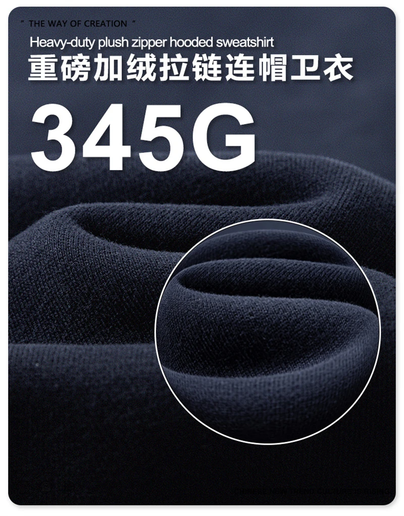 ZODF Fashion Winter 345gsm Boxy Fleece Zipper Hoodie For Men Unisex Cusual Loose Fit Warm Hooded Coat Outwears HY1178