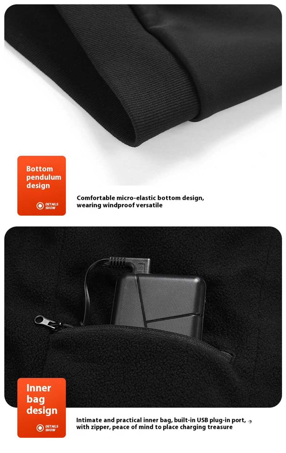 USB Heating Hoodie Jacket Men Zipper Hoodie Autumn Winter Warm 17 Zones Electric Heated Hoodies Jackets Male