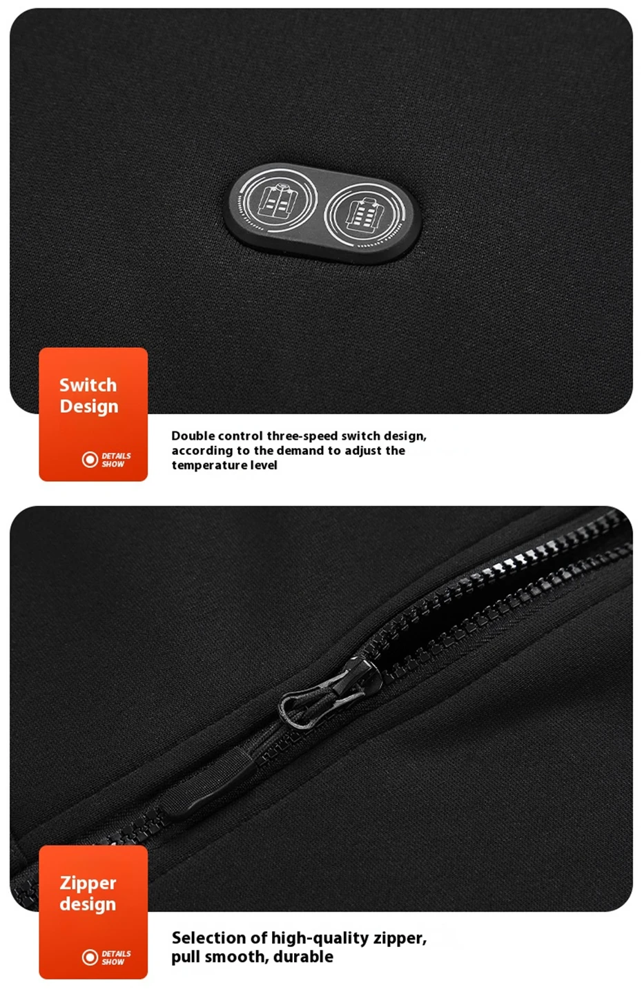 USB Heating Hoodie Jacket Men Zipper Hoodie Autumn Winter Warm 17 Zones Electric Heated Hoodies Jackets Male