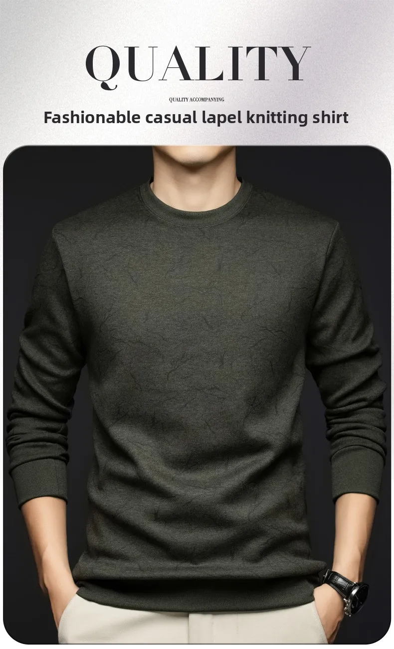 Top Grade Wool+Mulberry Silk New Brand Casual Fashion Street Crewneck Pullover Velvet Hoodies Sweatshirts Men's Clothing