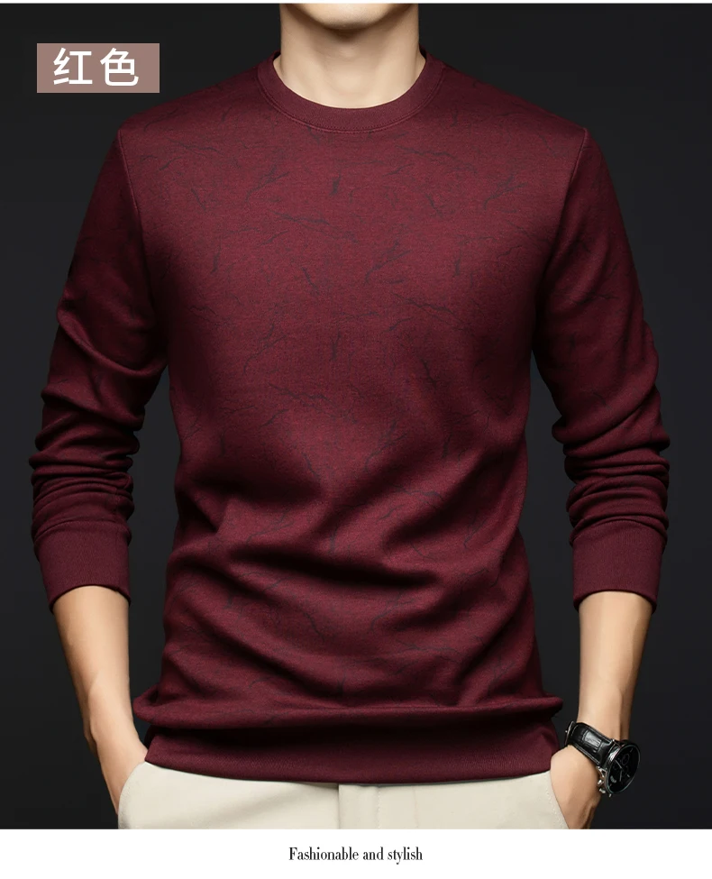 Top Grade Wool+Mulberry Silk New Brand Casual Fashion Street Crewneck Pullover Velvet Hoodies Sweatshirts Men's Clothing