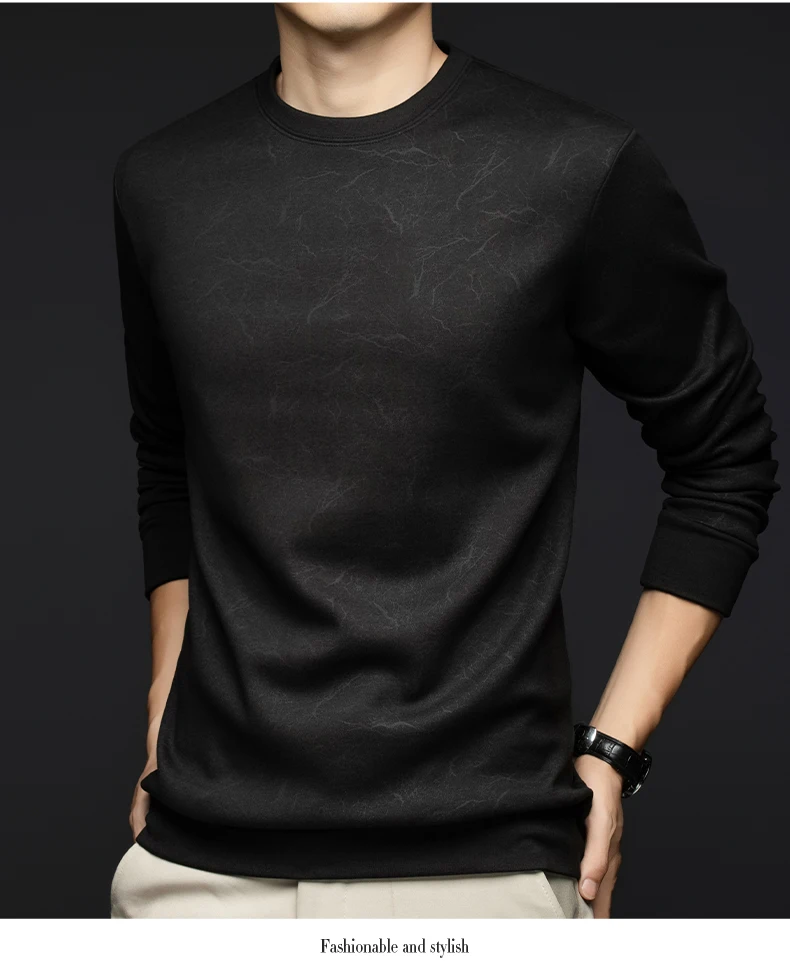 Top Grade Wool+Mulberry Silk New Brand Casual Fashion Street Crewneck Pullover Velvet Hoodies Sweatshirts Men's Clothing