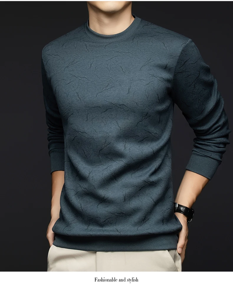 Top Grade Wool+Mulberry Silk New Brand Casual Fashion Street Crewneck Pullover Velvet Hoodies Sweatshirts Men's Clothing