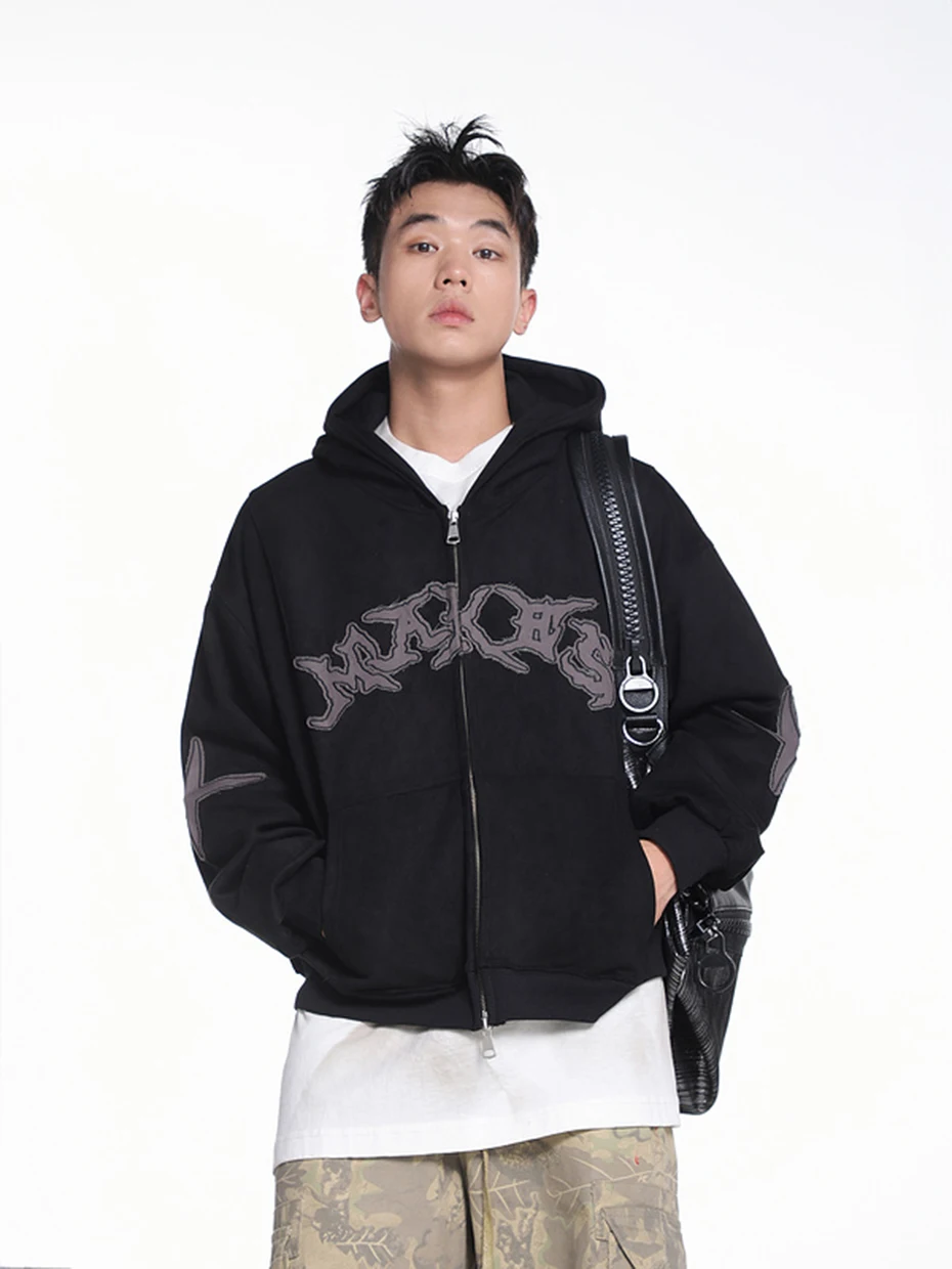 Vintage Suede Hoodies Patchwork Loose Hooded Hoodies Jacket Streetwear Harajuku Hip Hop Oversized Hoodie Sweatshirts