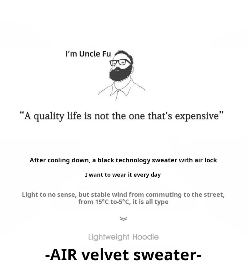 Maden Men's Big Pocket Hoodie Plush Lined Water Resistant Pullover Drop Shoulder Gather Sleeve Winter Coat for Casual Commuting