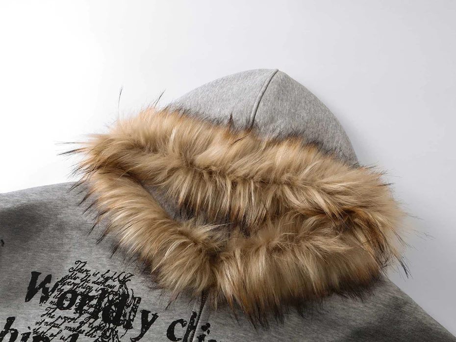 Fur Collar Hoodies Jackets Y2K Harajuku Oversized Hoodie Men Streetwear Hip Hop Loose Hooded Sweatshirts
