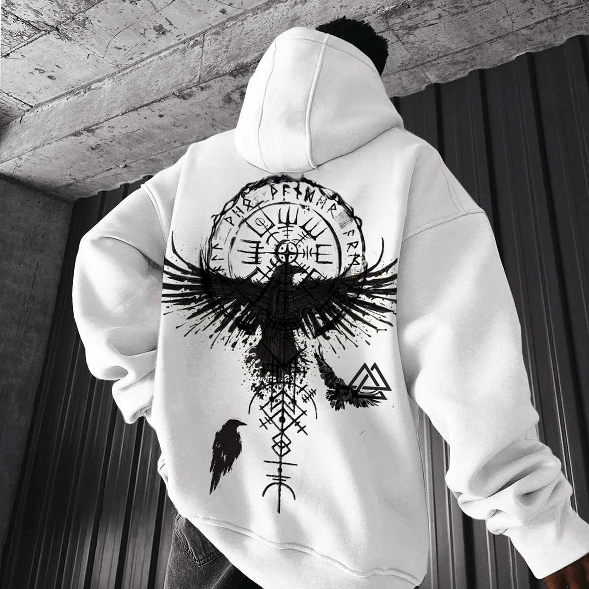Autumn/Winter Men's Fleece Hoodie Evil Blood Super Size Casual Hoodie Street Hip-hop Personality Printed SportsHoodie Sweatshirt