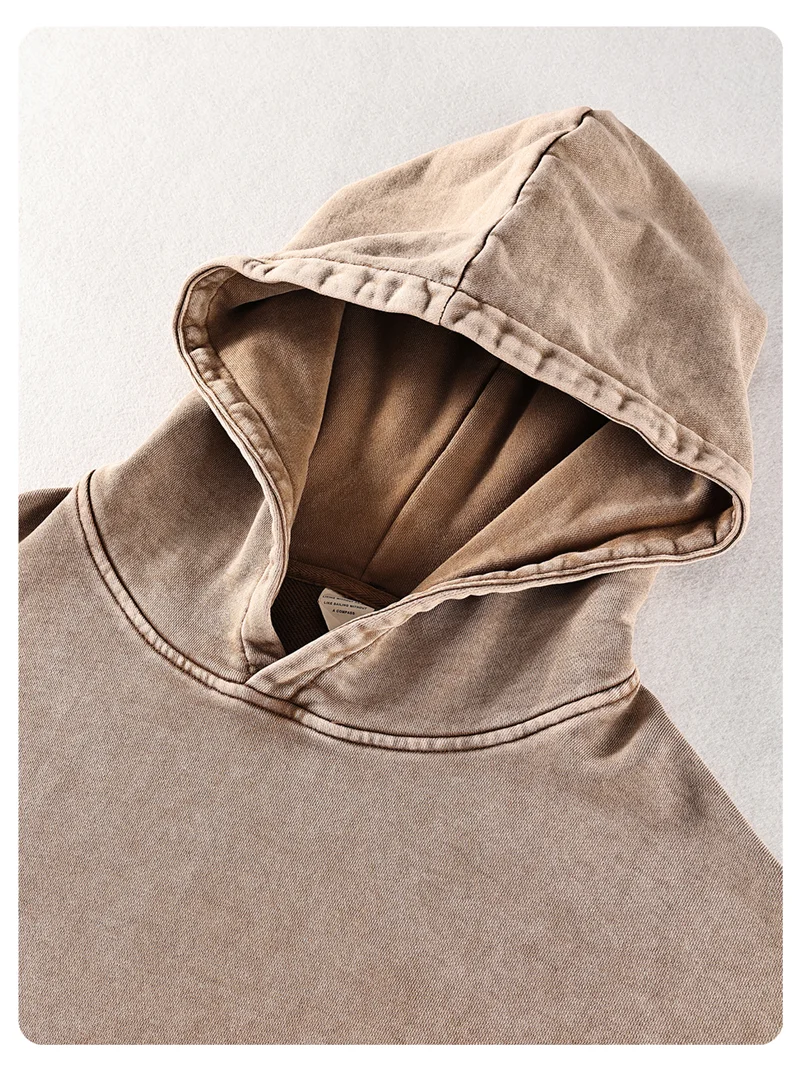ZODF New Autumn Winter Men 420gsm Hoodies Streetwears High Street Heavy Weight Washed Cotton Sweatshirts Brand Tracksuit HY0307