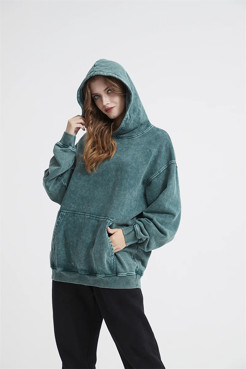 ZODF New Autumn Winter Men 420gsm Hoodies Streetwears High Street Heavy Weight Washed Cotton Sweatshirts Brand Tracksuit HY0307