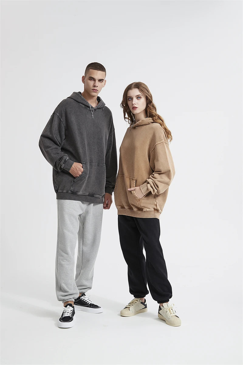 ZODF New Autumn Winter Men 420gsm Hoodies Streetwears High Street Heavy Weight Washed Cotton Sweatshirts Brand Tracksuit HY0307