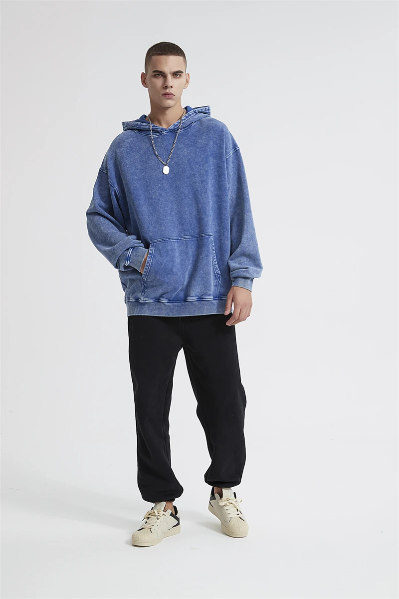 ZODF New Autumn Winter Men 420gsm Hoodies Streetwears High Street Heavy Weight Washed Cotton Sweatshirts Brand Tracksuit HY0307