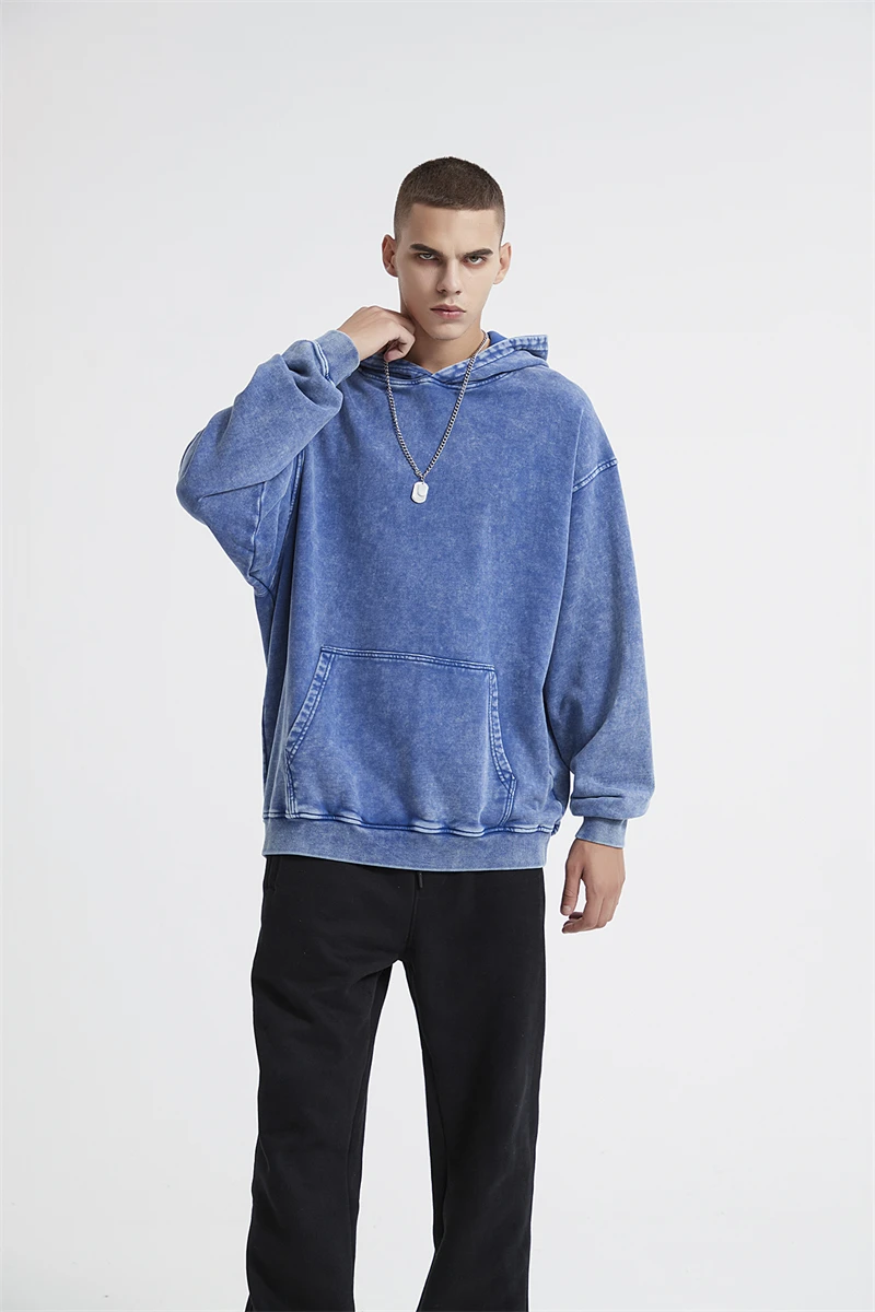 ZODF New Autumn Winter Men 420gsm Hoodies Streetwears High Street Heavy Weight Washed Cotton Sweatshirts Brand Tracksuit HY0307