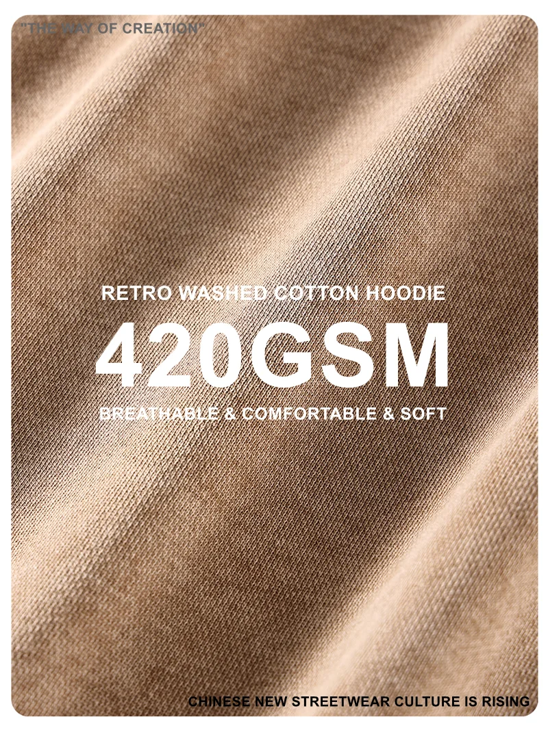 ZODF New Autumn Winter Men 420gsm Hoodies Streetwears High Street Heavy Weight Washed Cotton Sweatshirts Brand Tracksuit HY0307