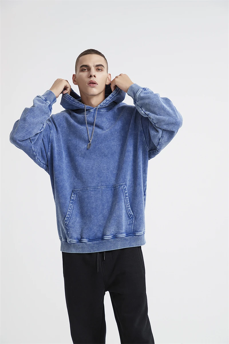 ZODF New Autumn Winter Men 420gsm Hoodies Streetwears High Street Heavy Weight Washed Cotton Sweatshirts Brand Tracksuit HY0307