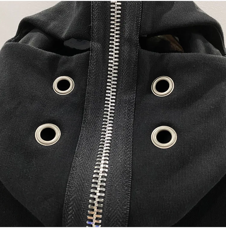 PFNW High Quality Darkwear White Masked Sweatshirt Cardigan Unisex Loose Casual Wizard Hat Cardigan Zipper Hoodies Tops 28W5556