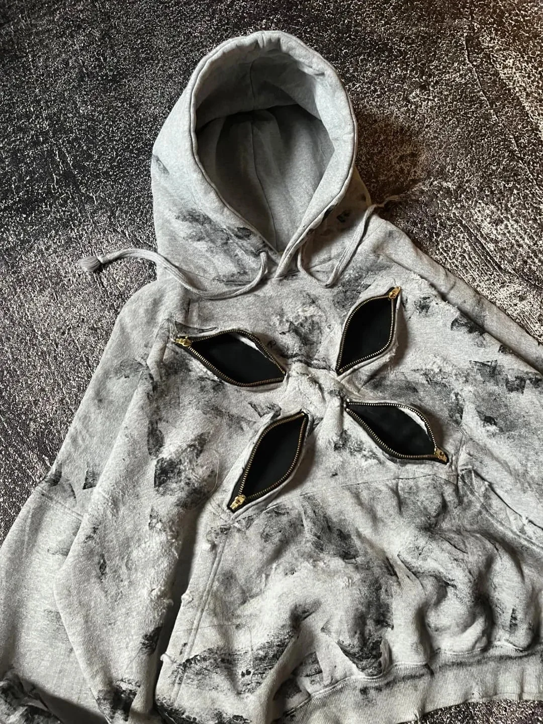 Gothic Heavy Industries Zipper Hoodie Loose Printed Personalized Street Retro Men's and Women's Hoodies Make Old