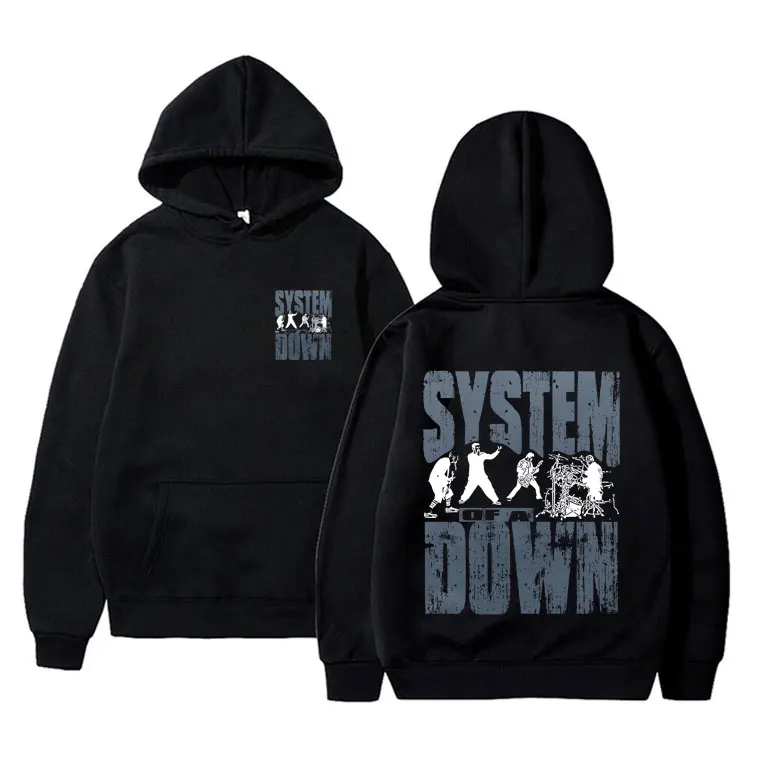 90s Vintage Rock Band System of A Down Print Hoodie Unisex Casual Sweatshirt Men Women Alternative Metal Music Pullover Hoodies