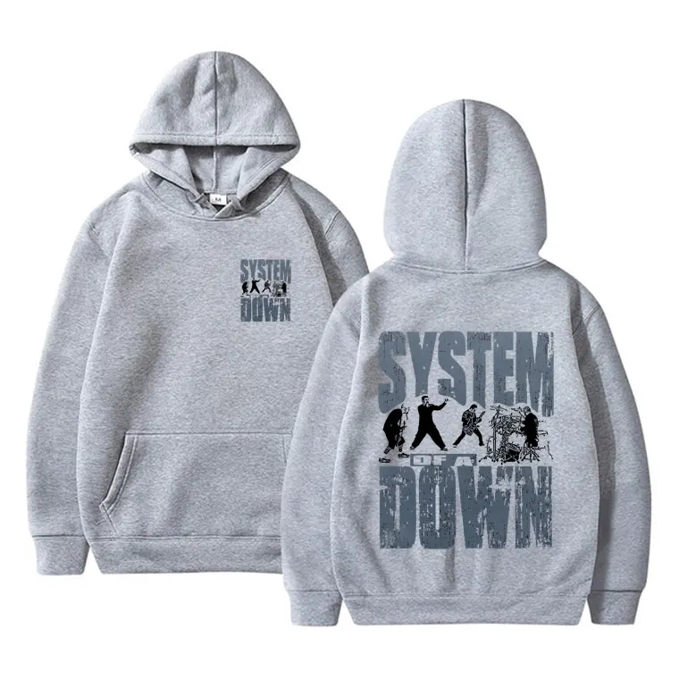 90s Vintage Rock Band System of A Down Print Hoodie Unisex Casual Sweatshirt Men Women Alternative Metal Music Pullover Hoodies