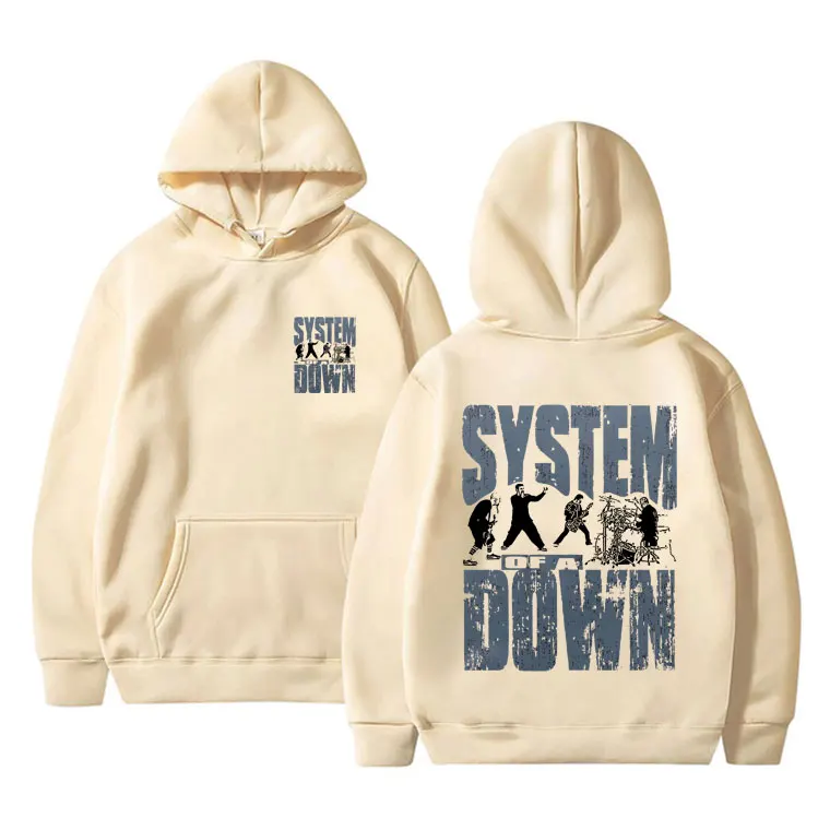 90s Vintage Rock Band System of A Down Print Hoodie Unisex Casual Sweatshirt Men Women Alternative Metal Music Pullover Hoodies