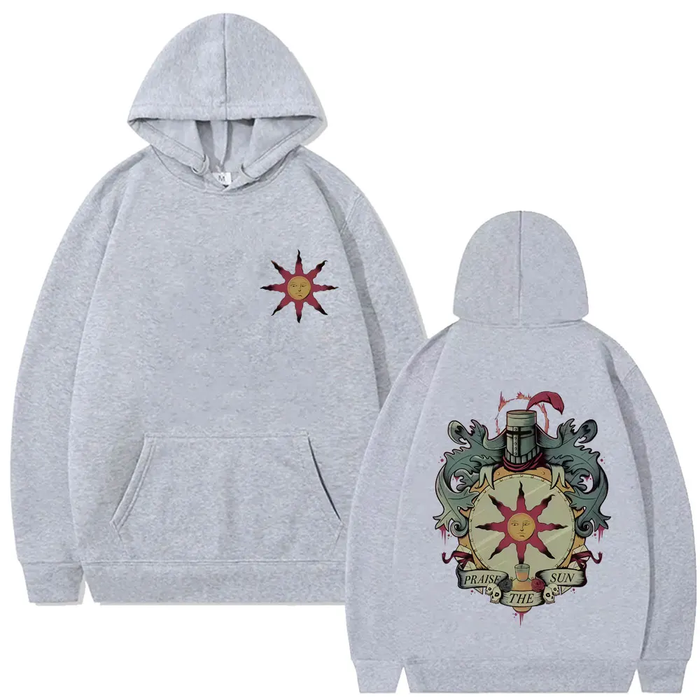 Game Dark Souls Church of The Sun Graphic Hoodie Men Women Fashion Gothic Rock Streetwear Men's Casual Vintage Oversized Hoodies