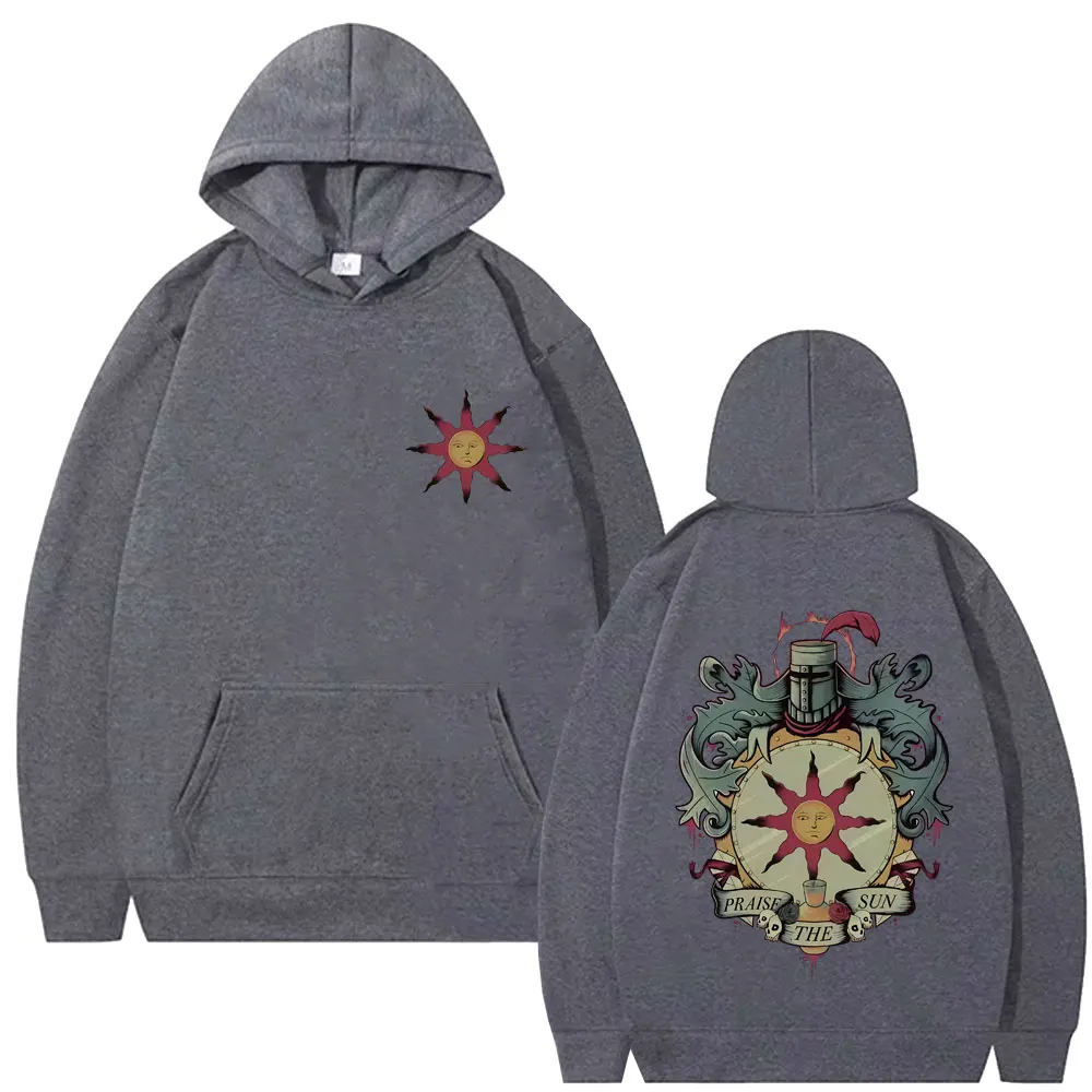 Game Dark Souls Church of The Sun Graphic Hoodie Men Women Fashion Gothic Rock Streetwear Men's Casual Vintage Oversized Hoodies