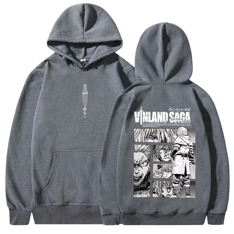 Anime Vinland Saga Hoodies Manga Thorfinn Karlsefni Graphic Men's Women Clothing Hooded Sweatshirts Harajuku Oversized Pullovers