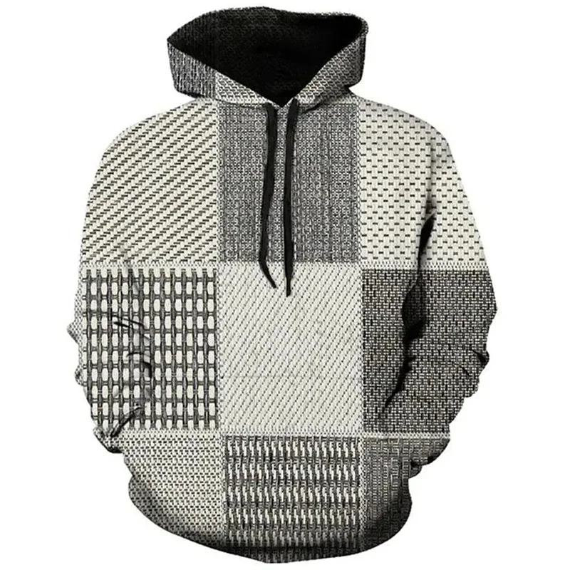 Retro Men's Clothing Hoodie 3D Printed Color Hoodie Long-sleeved Sweatshirt Men's Streetwear Unisex Casual Sweatshirt Tops