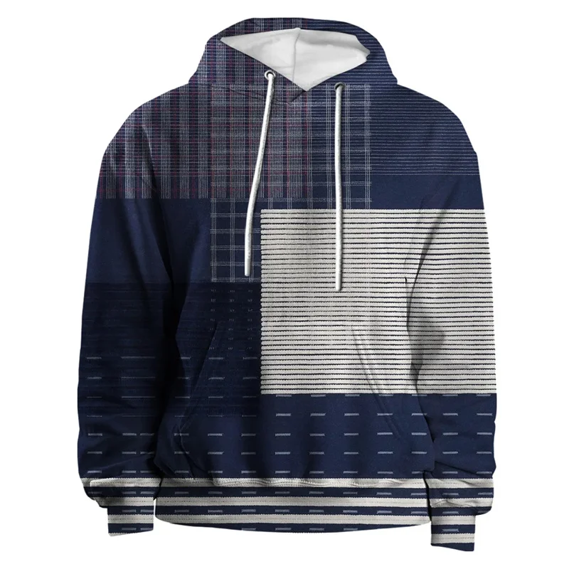 Retro Men's Clothing Hoodie 3D Printed Color Hoodie Long-sleeved Sweatshirt Men's Streetwear Unisex Casual Sweatshirt Tops